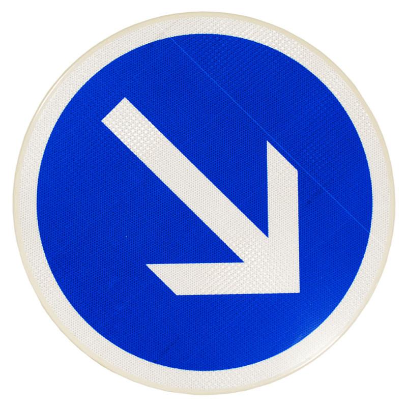 Panneau d'obligation B21a1 - Contournement obligatoire par la droite - Panneau de prescription_0