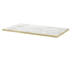 Restootab - Plateau 110x70 decor marbre calacata chants laiton - blanc Bois manufacturé PL-11070M-CALAC-LAI_0