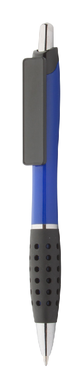 Stylo bille en plastique - grip caoutchouc - clip personnalisable en doming - encre bleue_0