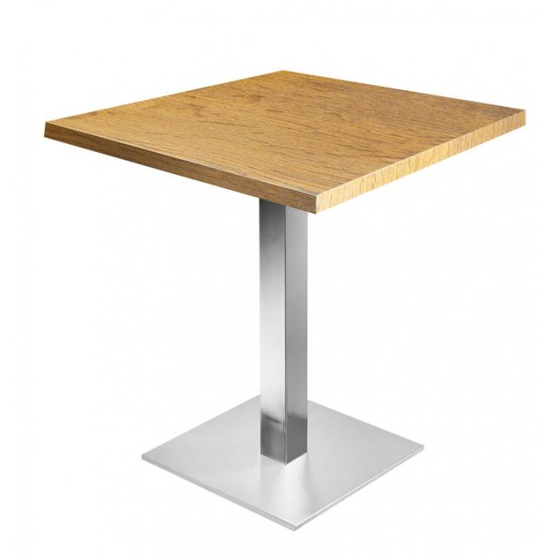 TABLE CHÊNE CLAIR - 70 X 70 CM + SUPPORT DE TABLE EN ACIER H72CM PROFESSIONNEL_0