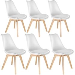 TecTake GmbH tectake Lot 6 chaises salle à manger style scandinave forme ergonomique blanc - 406098 - blanc plastique polypropylène 406098_0