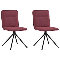 VidaXL Chaises à Manger Lot De 2 Rouge Bordeaux Tissu - rouge 4101235_0