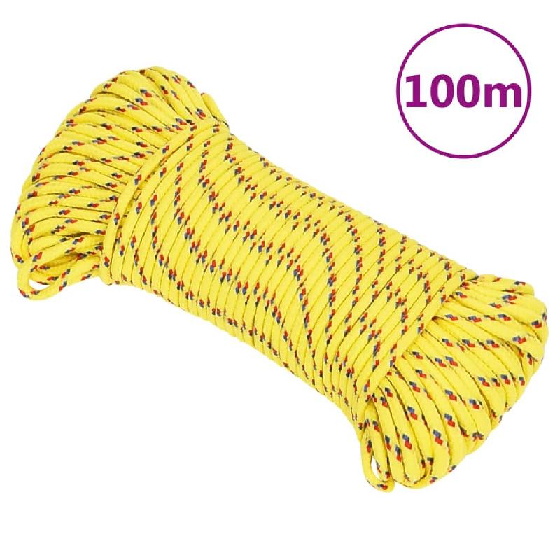 Vidaxl corde de bateau jaune 3 mm 100 m polypropylène 152589_0