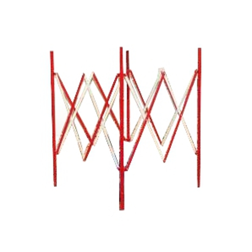 Barrière de regard extensible - Acier rouge et blanc - 1 m de haut - Surface jusqu'à 1 m²_0