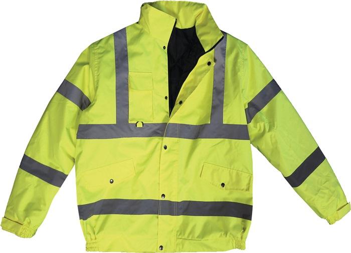 Blouson haute visibilité Uncle Sam taille L - jaune - 100% polyester - matelassé et imperméable_0