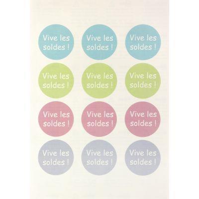 Boîte de 240 étiquettes badges adhésifs ronds tissu_0