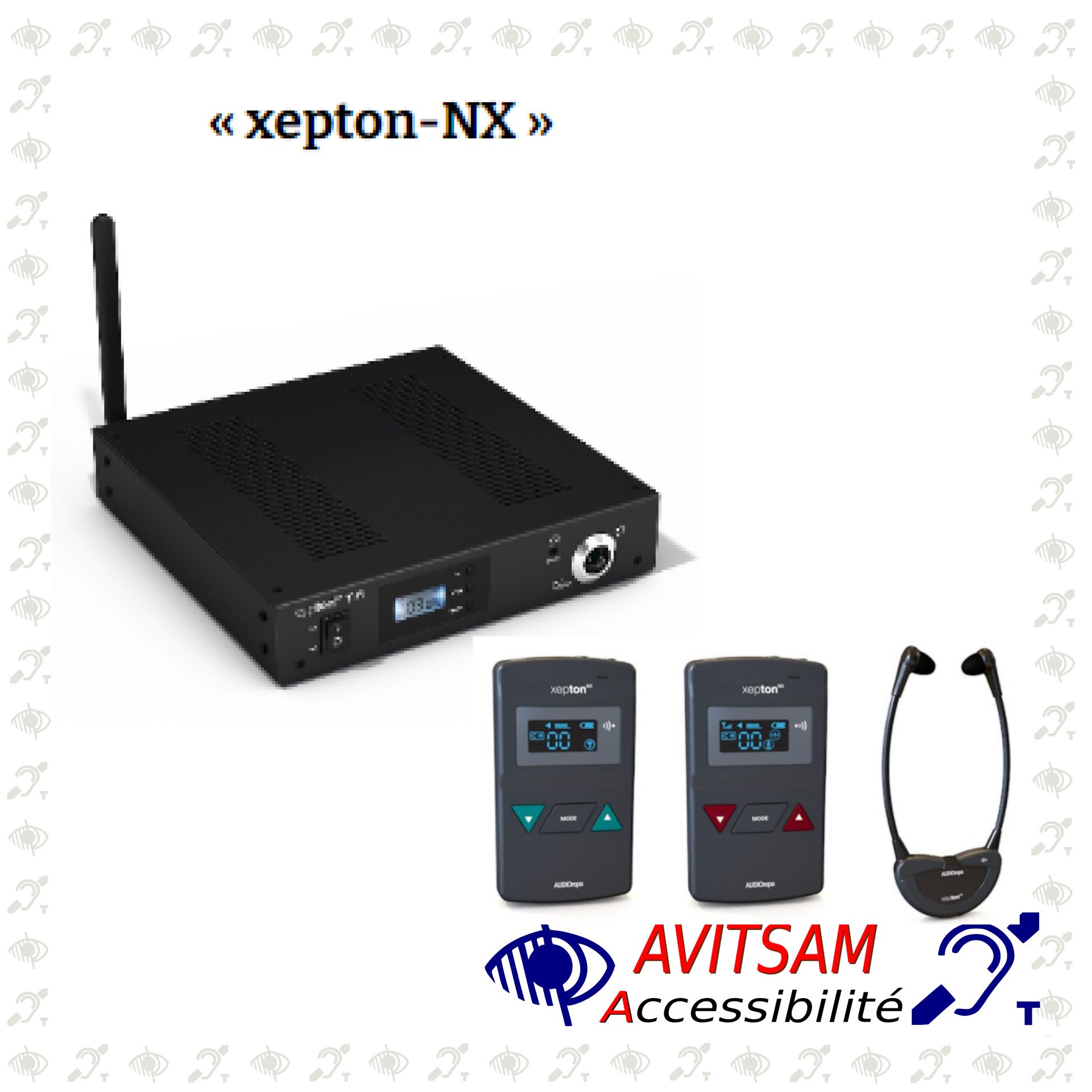 Boucle magnétique individuelle Xepton - pour salles de réunion - portée 80 m - compatible émetteur rackable ou mobile_0