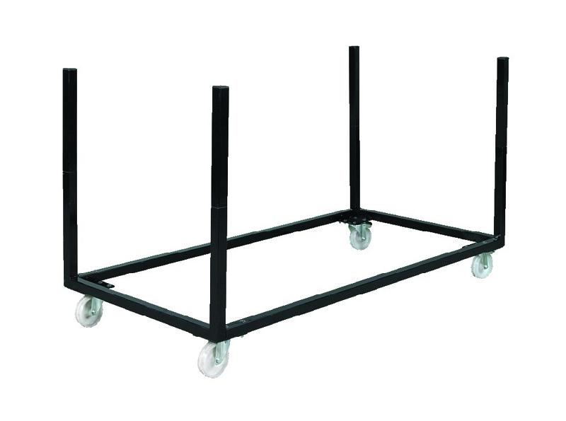 Chariot de transport pour tables rectangulaires - longueur 180 cm et plus - polyéthylène, polypropylène, bois ou mélaminé_0
