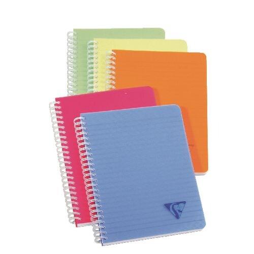 Clairefontaine Lot de 5 Carnet Linicolor Fresh A5, 180p./90 feuilles 90 g/m² reliure intégrale, couv. Polypro assortis, ligné - multicolore 328546C_0