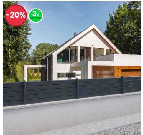 Claustra - clôture en aluminium - portail alu moins cher - 5 lisses_0