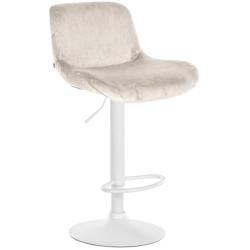 CLP Tabouret de bar Solon blanc Crème/Velours - beige textile 326121_0