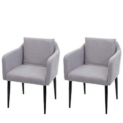 Décoshop26 - 2x chaises de salle à manger cuisineen tissu gris pieds en métal design moderne 04_0000419 - gris 3000253798980_0
