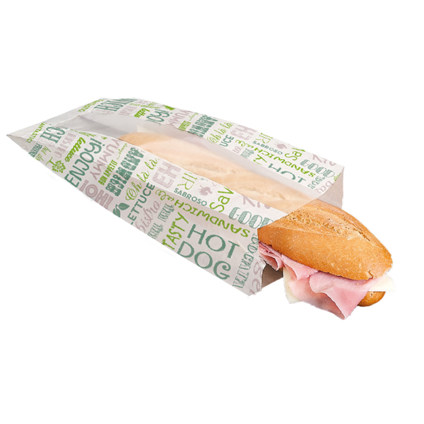 ECOLOGIQUES : 250 Sacs papier ingraissable à fenêtre biodégradable  pour sandwich - SSWINGFBG-GP01/PR_0