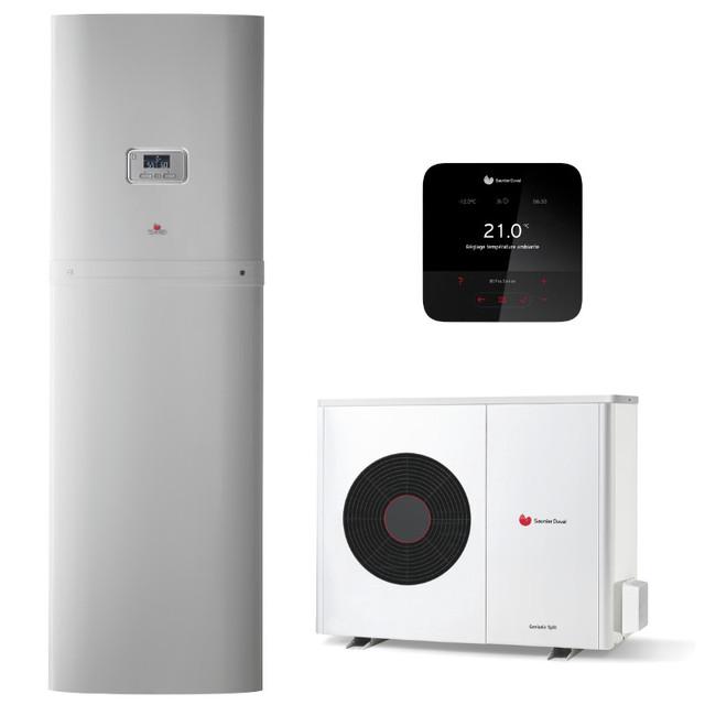 Ensemble Pompe à chaleur Air / Eau Genia Air 7 kW Monophasé chauffage et ECS 190L + régulation MiPro Sense radio - Saunier Duval - SAUAIR7ECSM_0