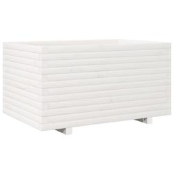 Helloshop26 - Jardinière bac lit surélevé plantes fleurs terrasse jardin 90 x 60 x 49,5 cm bois de pin massif blanc 02_0038028 - 3000217653904_0