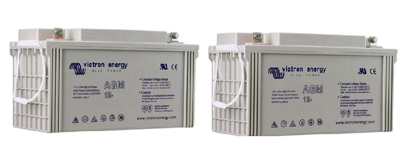 Lot de 2 batteries solaires AGM 130Ah 12V - Victron Energy - Bornes M8 en cuivre et décharge lente_0