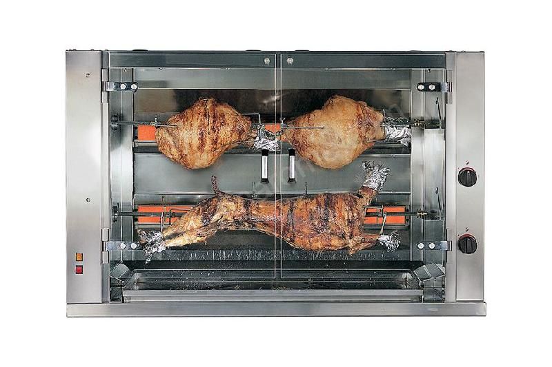 RÔTISSOIRE PROFESSIONNELLE À GAZ TECHNITALIA - 2 BROCHES - 8 POULETS