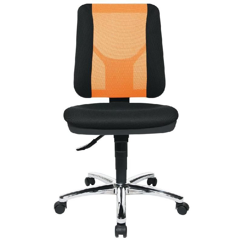 SIÈGE DE BUREAU À ROULETTES ARTWORK - AJUSTABLE - EN MAILLE FILET - HAUTEUR DOSSIER 52 CM - COULEUR ORANGE/NOIR