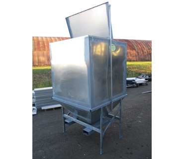 Silo métallique sur mesure - rectangulaire déplaçable - volume jusqu'à 4,3 m3 - fabrication Séré_0