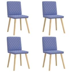 VidaXL Chaises à Manger Lot De 4 Bleu Jean Tissu - bleu 8721158566768_0