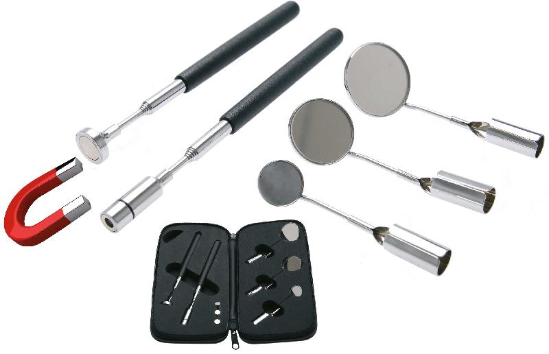 Aimant télescopique à LED et miroir d'inspection BGS 3095 - extensible jusqu'à 665 mm, capacité de charge jusqu'à 3500 g_0