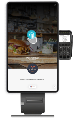 Borne de commande Fast-Food et restaurant - Modèle de comptoir avec écran 21,5 pouces_0