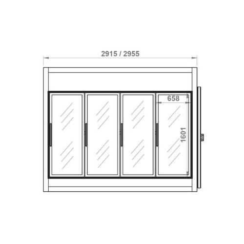 Chambre froide professionnelle négative portes vitrées 2295x2030x2200 - RFM4C-PC-A_0