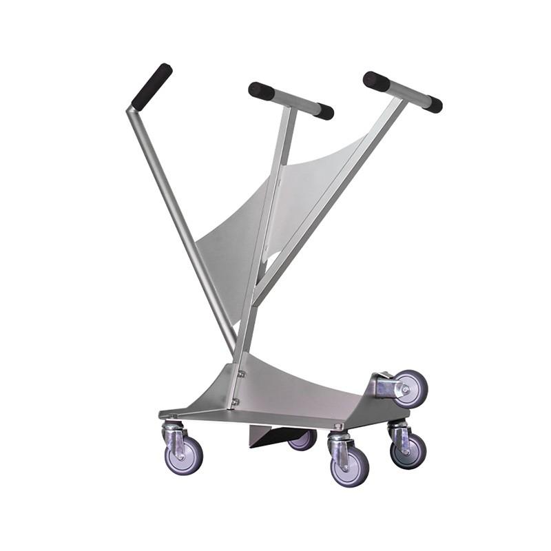 Chariot d'aide au rangement des tables - Version acier inoxydable - Rolléco avec 5 roulettes pivotantes_0