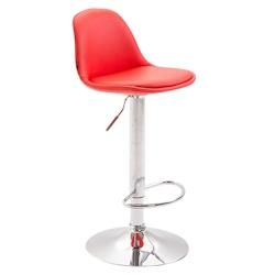 CLP Tabouret de bar  Kiel assise et dossier rembourrés similicuir Chrome Rouge - argenté 102496305_0