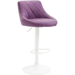 CLP Tabouret de bar Lazio en similicuir avec pied en métal Violet/Blanc - violet polyester 321767_0