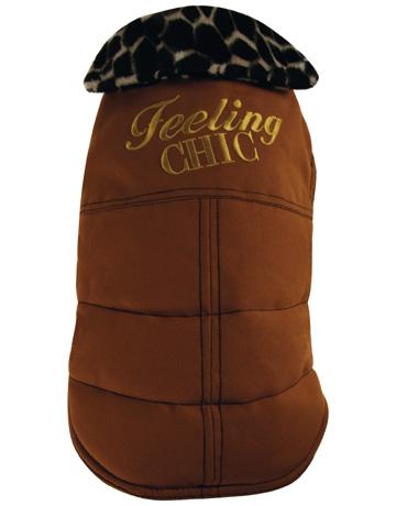 DOUDOUNE POUR CHIEN FEELING CHIC CARAMEL - MUSCAT