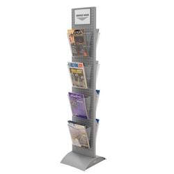 Edimeta Totem brochures Info-Displays® 8 cases A4 double-faces - gris métal 216627_0