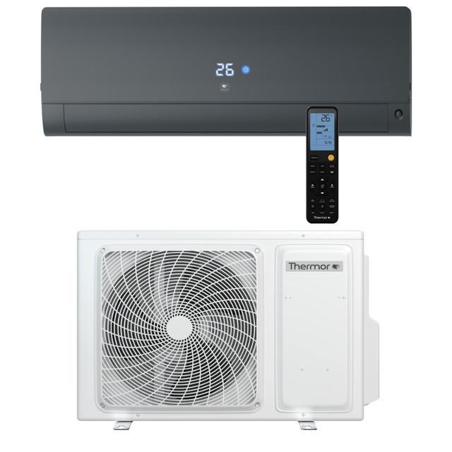 Ensemble Climatisation réversible Mono-split Nagano Murale Pure - Unité extérieure 2,6 kW et Unité intérieure murale noire_0