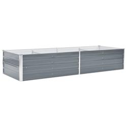 Helloshop26 - Jardinière lit surélevé plantes fleurs jardin acier galvanisé 240 x 80 x 45 cm gris 02_0001103 - 3000074621535_0