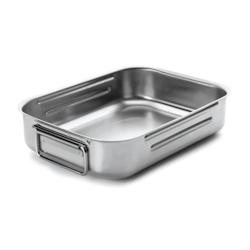 Lacor rustidera rôtissoire profonde poignées rabattables acier 18/10 30x22 pour la restauration professionnelle 62530A - Acier inoxydable 18/10 62530A_0