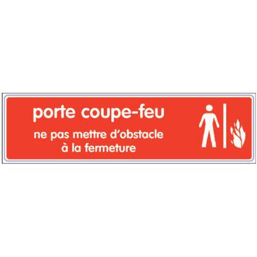 PLAQUE SIGNALETIQUE PLEXIGLAS PORTE COUPE FEU SANS OBSTACLE