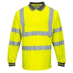 Portwest - Polo manches longues en maille nid d'abeilles HV Jaune Taille 6XL - XXXXXXL 5036108297993_0