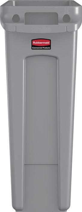 Poubelle de tri 87L - H762 x L279 x P558 mm - Gris avec gaines d'aération - Sans couvercle - RUBBERMAID_0