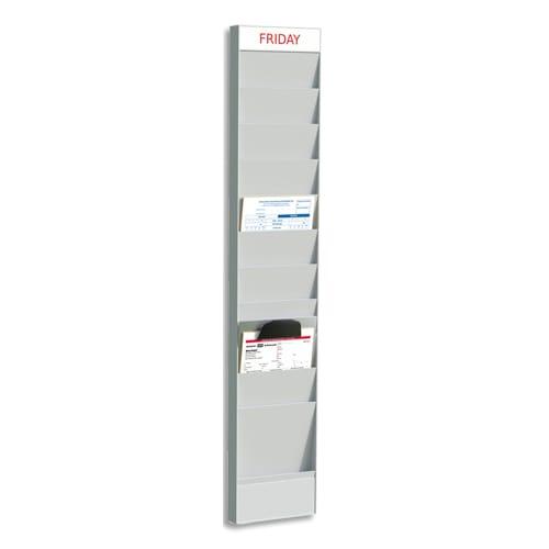 Paperflow planning office gris élément complément 10 cases pour formats a4, l24,1 x h126,3 x p4,6 cm_0