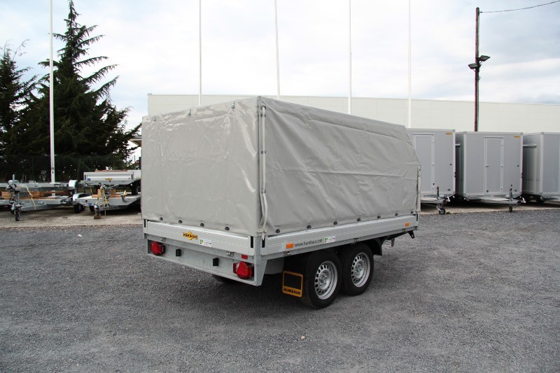 Remorque plateau Humbaur HT 303118 - 2 essieux, ridelles alu, roues dessous, 3100x1850 mm_0