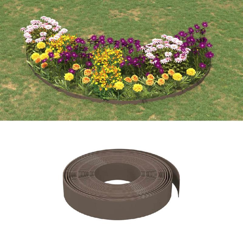 Vidaxl bordures de jardin 2 pcs marron 10 m 10 cm polyéthylène 3155436_0