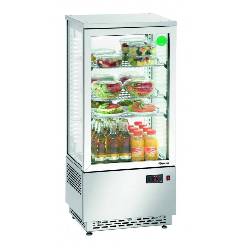 VITRINE RÉFRIGÉRÉE PANORAMIQUE INOX PROFESSIONNELLE BARTSCHER - 78 L