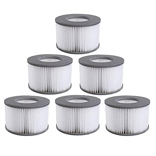 Lot de 6 cartouches filtrantes de rechange - Compatible MSpa Whirlpool, modèles Comfort et Delight_0