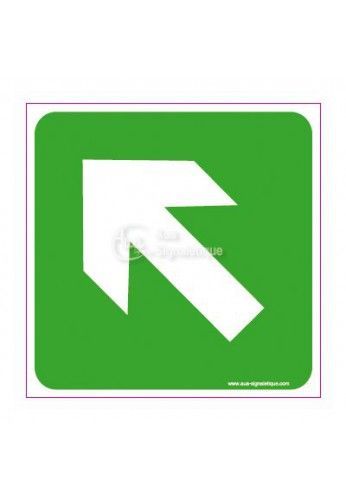 Panneau 3032-CA-V-130x130 - Flèche directionnelle en haut à gauche - Signalisation sécurité travail - Aua Signalétique - 130x130 mm_0
