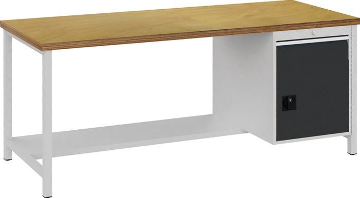 Établi gris anthracite, RAL 7016 l2000xH859xP750 mm Hêtre multiplex 40 mm 1 tiroir 1 porte BEDRUNKA+HIRTH_0