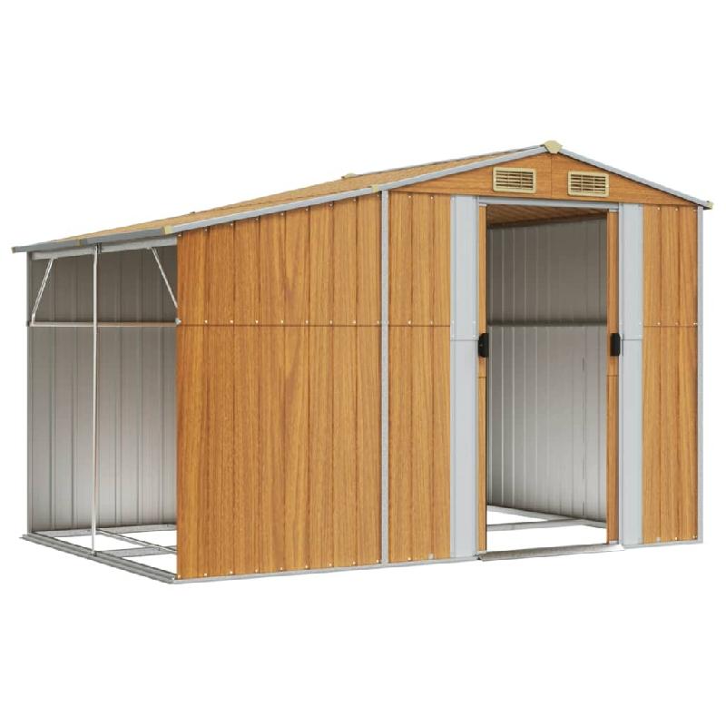 Abri de jardin marron clair 277x192,5x179 cm acier galvanisé Modèle AbriSummit 146 - 8720845894993_0
