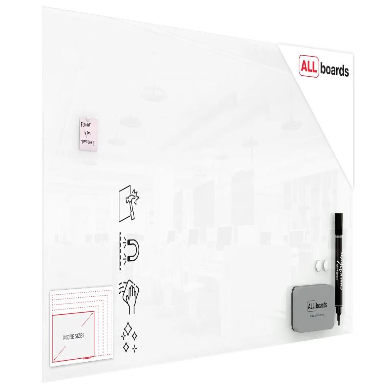 ALLboards Tableau Blanc en Verre CLASSIC WHITE 200x100 cm - blanc TS200x100W_0