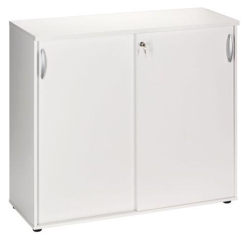 ARMOIRE COMPTOIR BOIS PORTES COULISSANTES H 104 X L 120 CM EXCELLENS / ARKO BLANC