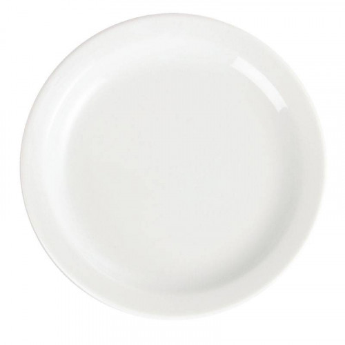 ASSIETTES À BORD ÉTROIT EN PORCELAINE BLANCHE OLYMPIA Ø 150 MM - LOT DE 12