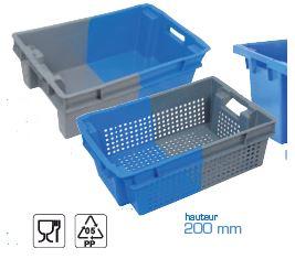 Bac emboitable à 70% - Bac114BM6420021 - Poignées ouvertes - Volume 32L - Gris-bleu_0